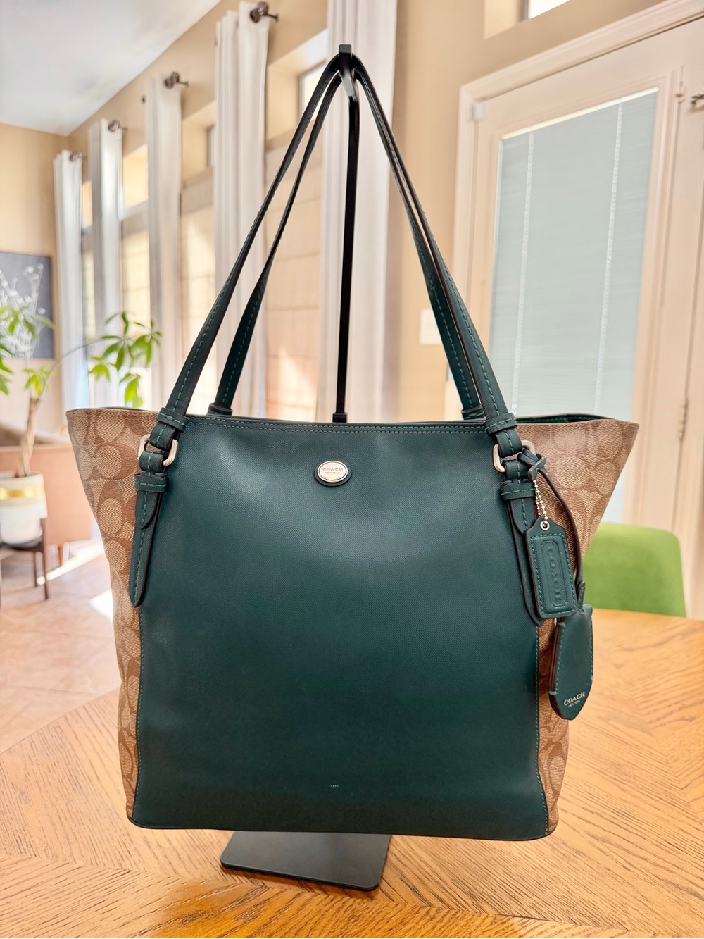 Coach Peyton in Racing Green and Signature Canvas Tote